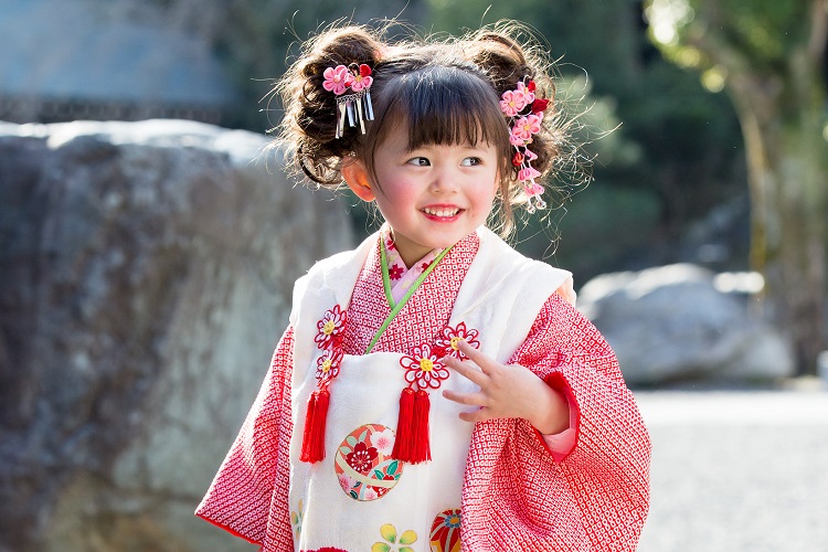 七五三 着物 3 歳 女の子 着付け